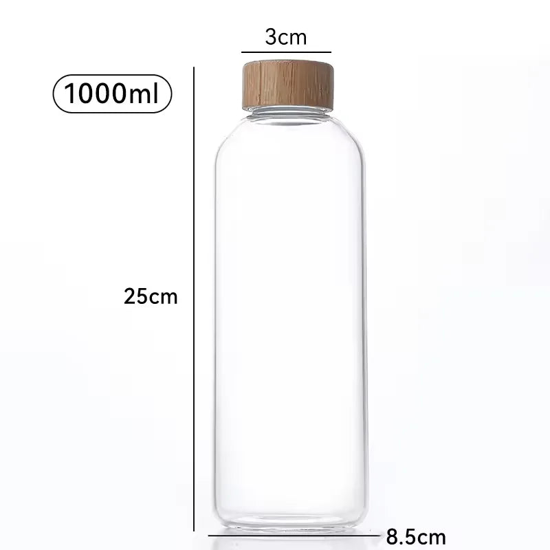 Bouteille en Verre Bouchon Bambou