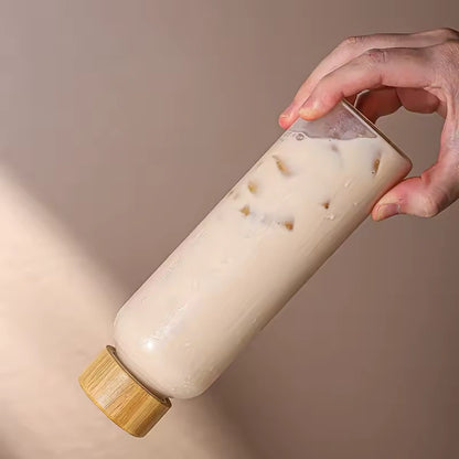 Bouteille en Verre Bouchon Bambou